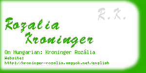 rozalia kroninger business card