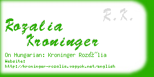 rozalia kroninger business card